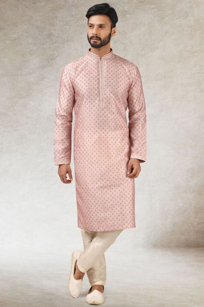 Pink Art Silk Kurta Pajama (NMK-5844)