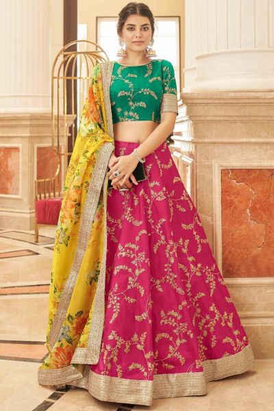 Pink Art Silk Lehenga Choli (NWG-1383)