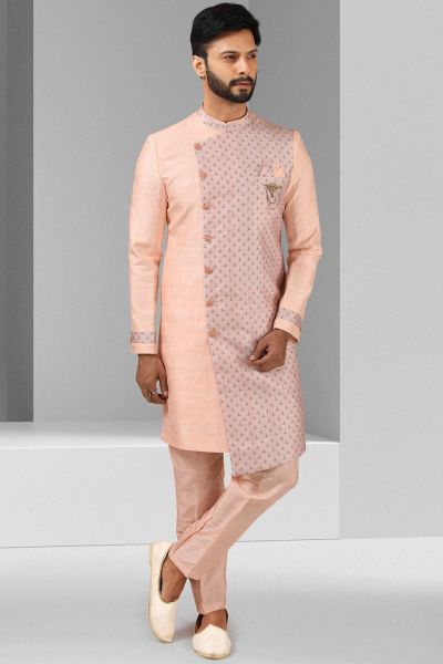 Pink Art Silk Mens Indo Western (NMK-5820)