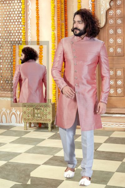 Pink Art Silk Sherwani (NMK-4354)