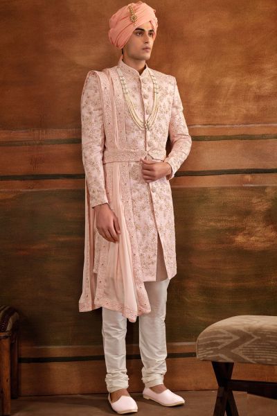 Pink Art Silk Sherwani (NMK-6385)