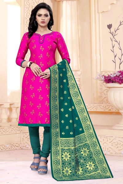 Pink Banarasi Silk Salwar Suit (NWS-6364)