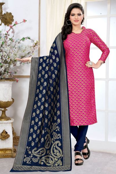 Pink Banarasi Silk Salwar Suit (NWS-6384)