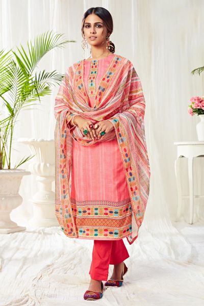 Pink Cotton Salwar Kameez (NWS-5807)