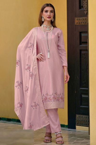 Pink Georgette Embroidered Salwar Suit (NWS-6936)