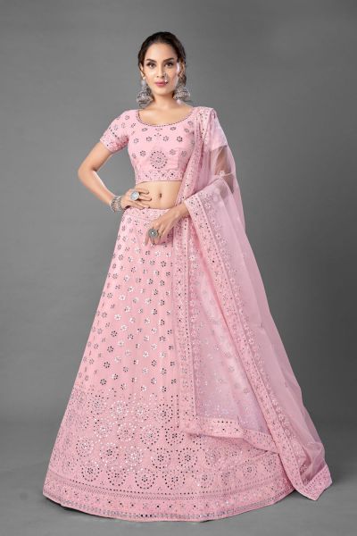 Pink Georgette Lehenga Choli (NWG-801)