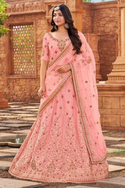 Pink Malai Satin Lehenga Choli (NWG-1075)