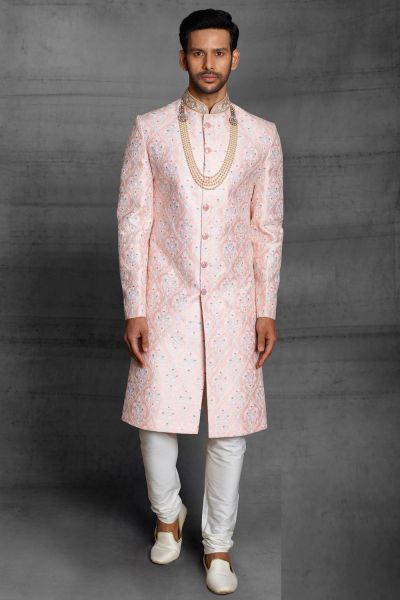 Pink Silk Designer Sherwani (NMK-5416 )