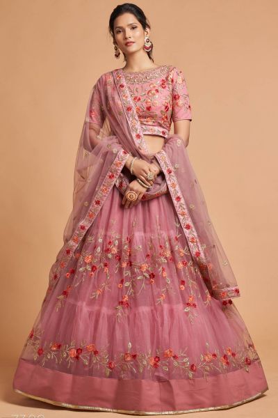 Pink Soft Net Lehenga Choli (NWG-1066)