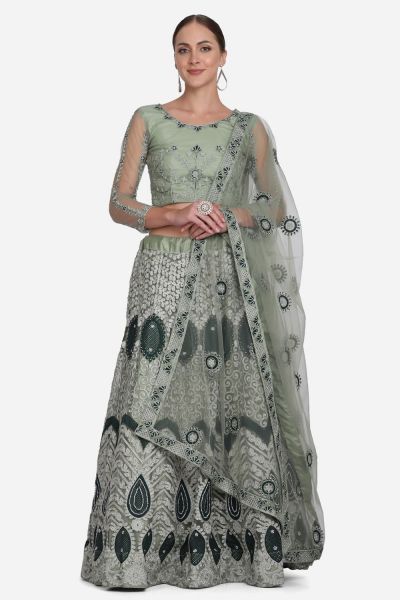 Pista Green Net Lehenga Choli (NWG-1129)