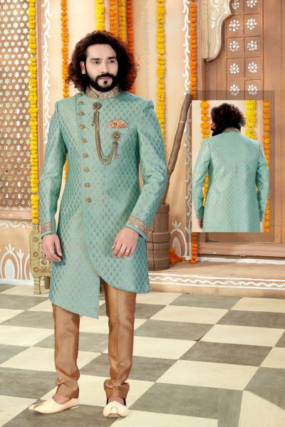 Pista Jaquard Sherwani (NMK-4308)