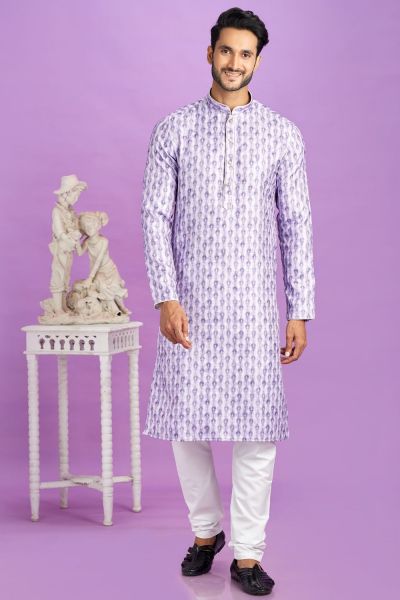 Purple Cotton Kurta Pajama (NMK-7558)