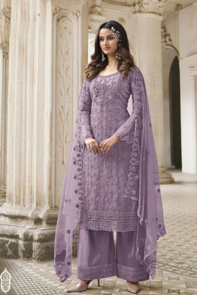 Purple Net Salwar Suit (NWS-6702)