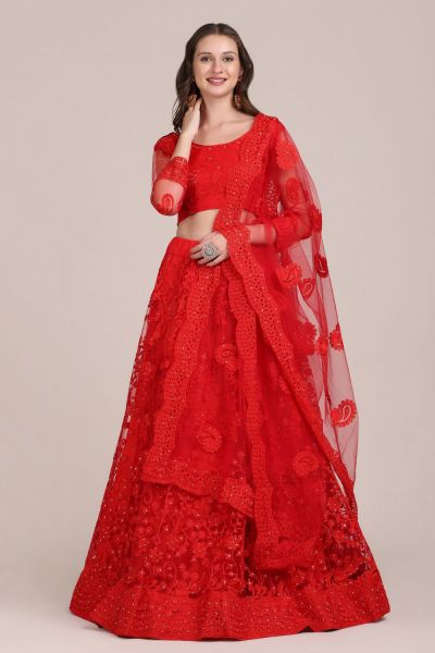 Red Net Lehenga Choli (NWG-1106)