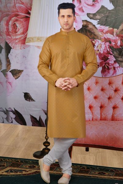 Rust Fancy Cotton Kurta Pajama(NMK-4608)