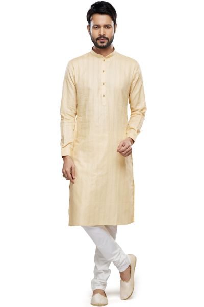 Self Printed Gold Art Silk Kurta Pajama (NMK-7500)