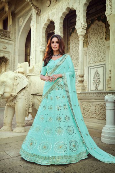 Sky Blue Georgette Lehenga Choli (NWG-784)