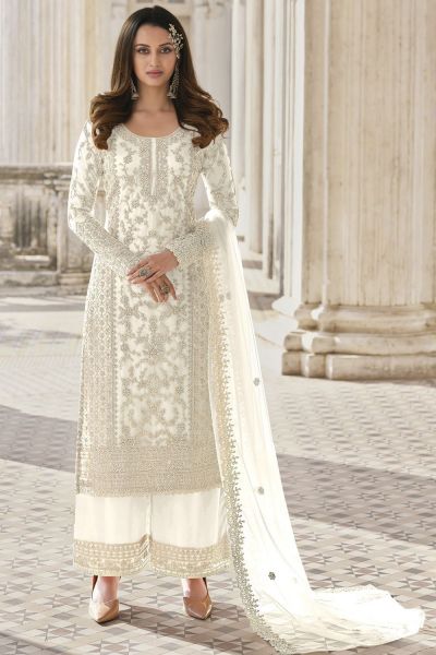 White Net Salwar Suit (NWS-6709)