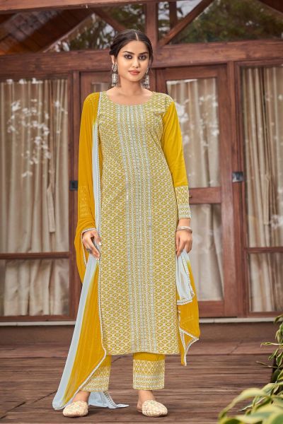 Yellow Rayon Salwar Suit (NWS-6761)