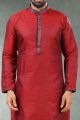 2 Toned Maroon,Blue Jaquard Kurta Pajama (NMK-5173)