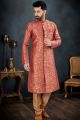 Antique with Pink Banarasi Jaquard Indo Western (NMK-7611)