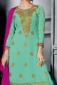 Aqua Green Faux Georgette Salwar Suit (NWS-6542)