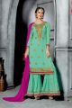 Aqua Green Faux Georgette Salwar Suit (NWS-6542)