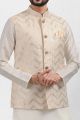 Art Silk Cream Thread work Nehru Jacket (NMK-6583)