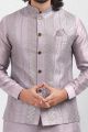 Art Silk Light Purple Nehru Jacket (NMK-6579)