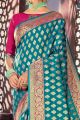 Art Silk Rama Blue Saree (NWSA-6163)