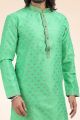 Banarasi Silk Kurta Pajama for Men in Green (NMK-6438)