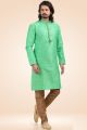 Banarasi Silk Kurta Pajama for Men in Green (NMK-6438)