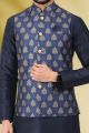 Banarasi Silk Mens Nehru Jacket in Blue (NMK-6455)