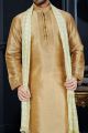 Beige Art Dupion Kurta Pajama (NMK-3436)