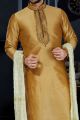 Beige Art Dupion Mens Kurta Pajama (NMK-3441)