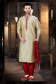 Beige Art Dupion Regular Kurta Pajama (NMK-3761)