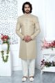 Beige Art Silk Indo Western (NMK-7695)