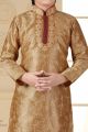 Beige Art Silk Kids Kurta Pajama (NKK-653)