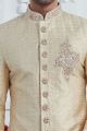 Beige Art Silk Mens Sherwani (NMK-7710)