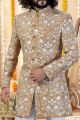 Beige Art Silk Sherwani (NMK-4312)