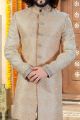 Beige Art Silk Sherwani (NMK-4358)