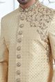 Beige Art Silk Sherwani (NMK-7707)