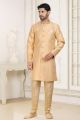 Beige Banarasi Jaquard Indo Western (NMK-6883)