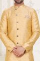 Beige Banarasi Jaquard Indo Western (NMK-6904)