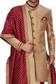 Beige Banarasi Jaquard Mens Sherwani (NMK-4951)