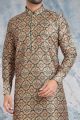 Beige Banarasi Silk Kurta for Men (NMK-5709)