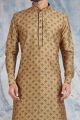 Beige Banarasi Silk Kurta Pajama (NMK-5707)