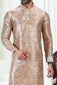 Beige Banarasi Silk Kurta Pajama (NMK-6707)