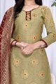 Beige Banarasi Silk Salwar Suit (NWS-6338)