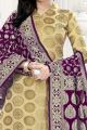 Beige Banarasi Silk Salwar Suit (NWS-6411)